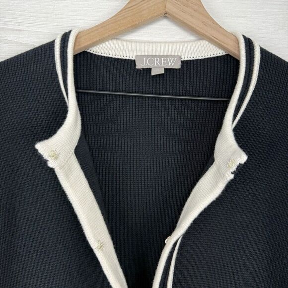 J.Crew Emilie Sweater Lady Jacket Women 3X Black w/ Contrast Trim Pockets Office - Picture 5 of 15